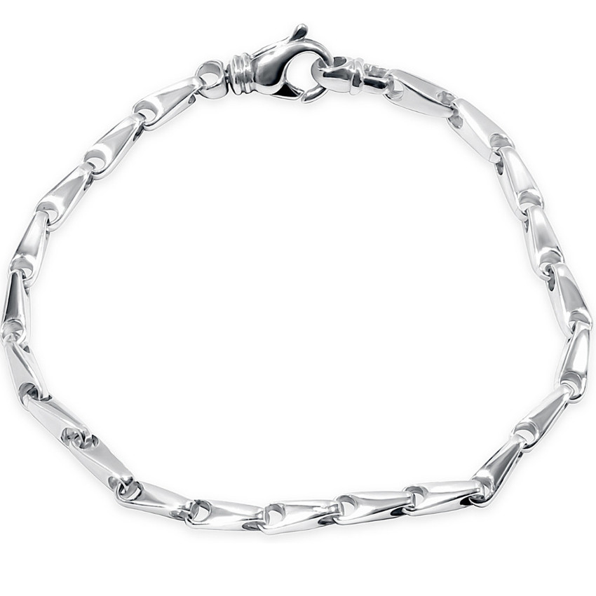 Men's Link 14k Gold (22gram) or Platinum (35gram) 4mm Bracelet 8"