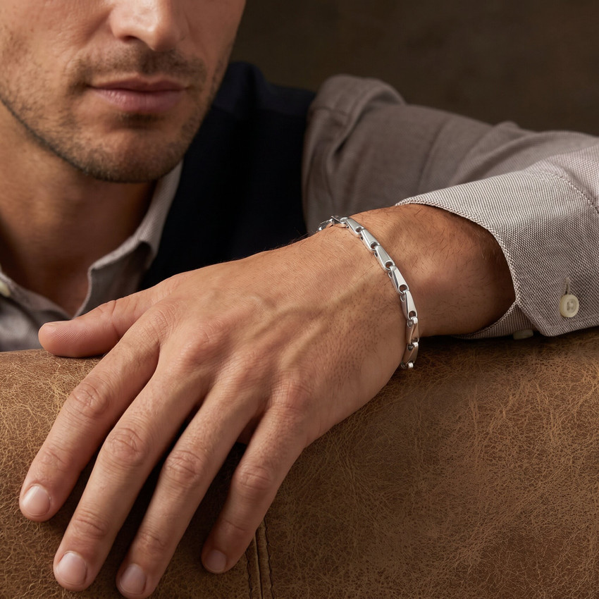 Men's Link 14k Gold (22gram) or Platinum (35gram) 4mm Bracelet 8"