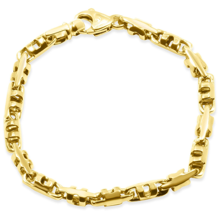 Men's 6mm Link Bracelet 9in 14K Gold 34g / Platinum 55g