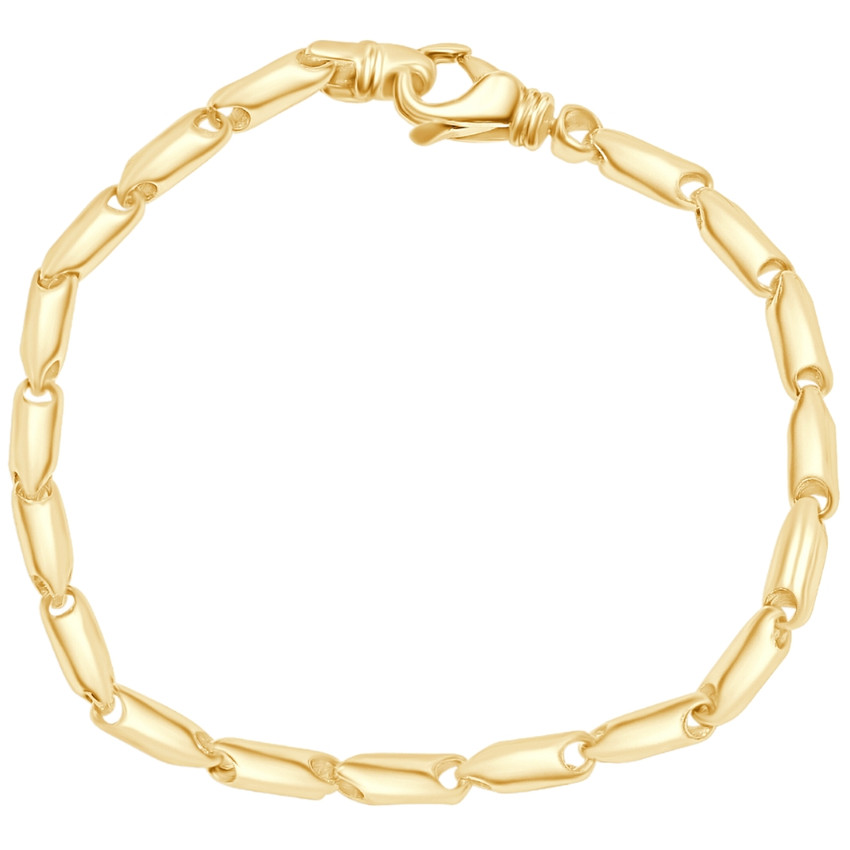 Men's Link 14k Gold (30gram) or Platinum (48gram) 4mm Bracelet 9"
