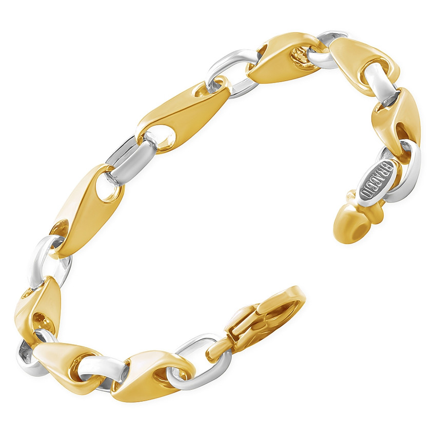 Men's Link 14k Gold (46gram) or Platinum (74gram) 7mm Bracelet 8.5"