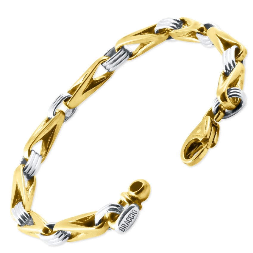Men's Link 14k Gold (38gram) or Platinum (61gram) 6mm Bracelet 9"