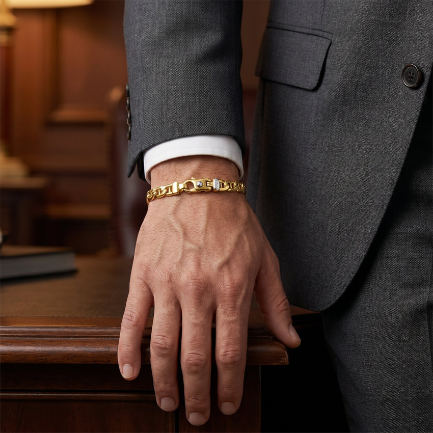 Men's Marine Link 14k Gold (26gram) or Platinum (43gram) 6.5mm Bracelet 8.5"