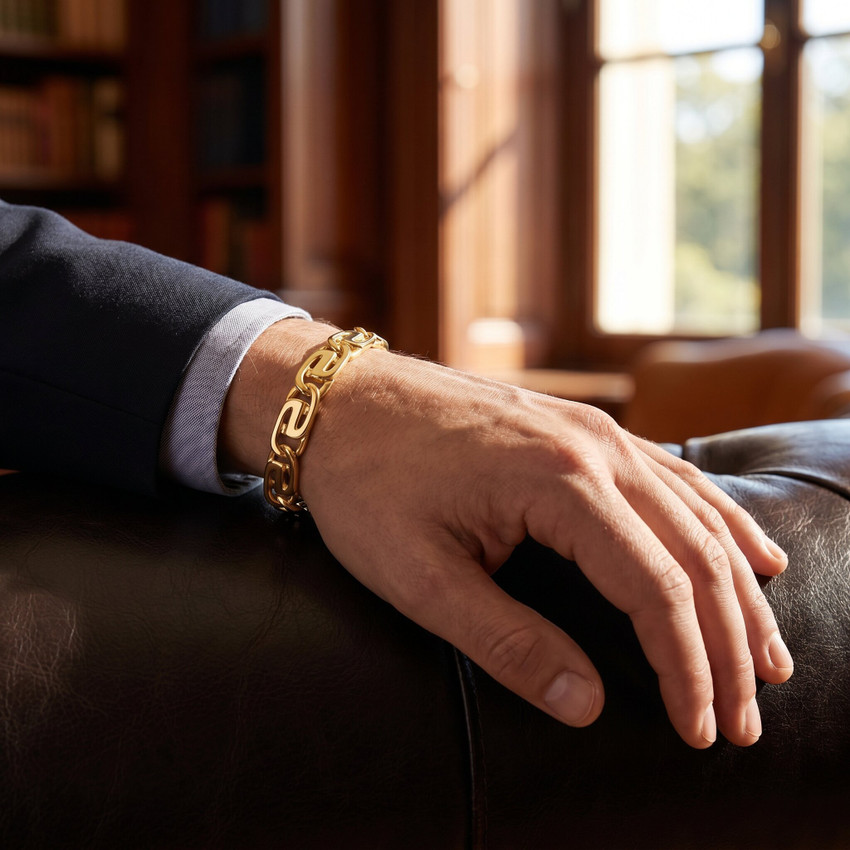 Men's Designer Mariner Link 14k Gold (36gram) or Platinum (58gram) 9mm Bracelet 8.5"