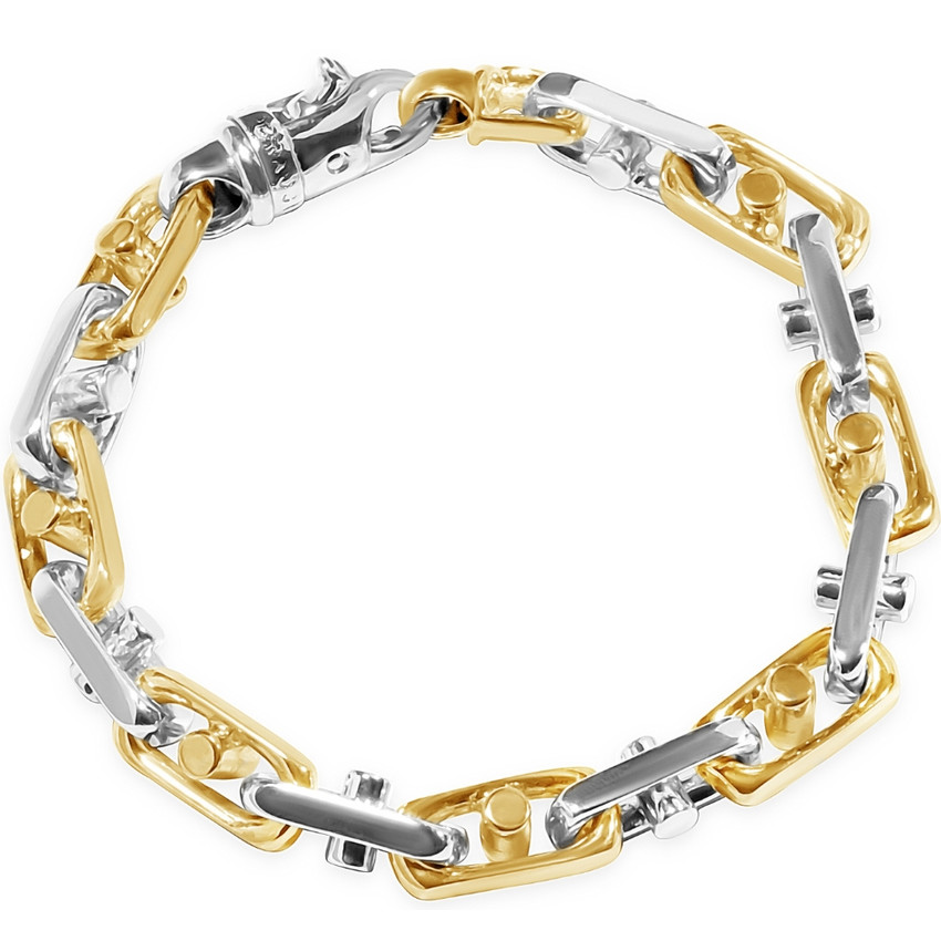 Men's Link 14k Gold (63gram) or Platinum (101gram) 8mm Bracelet 8.5"
