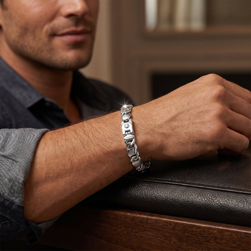 Men's Designer Mariner Wide Link 14k Gold (37gram) or Platinum (59gram) 8mm Bracelet 8.25"