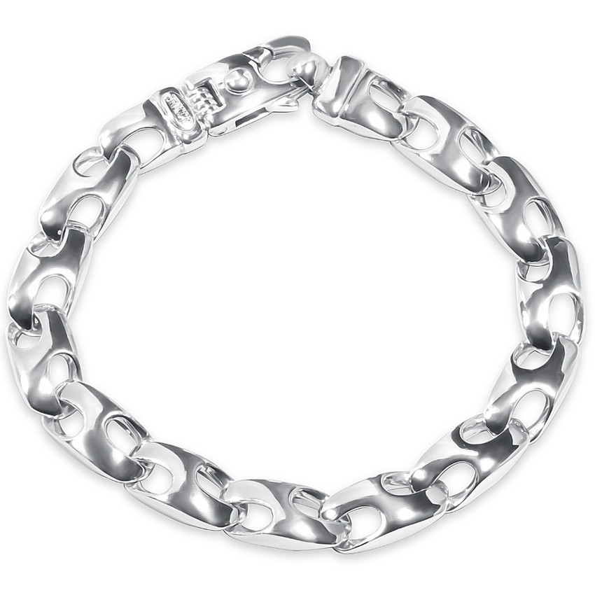 Men's Designer Mariner Link 14k Gold (44gram) or Platinum (71gram) 10mm Bracelet 8.5"