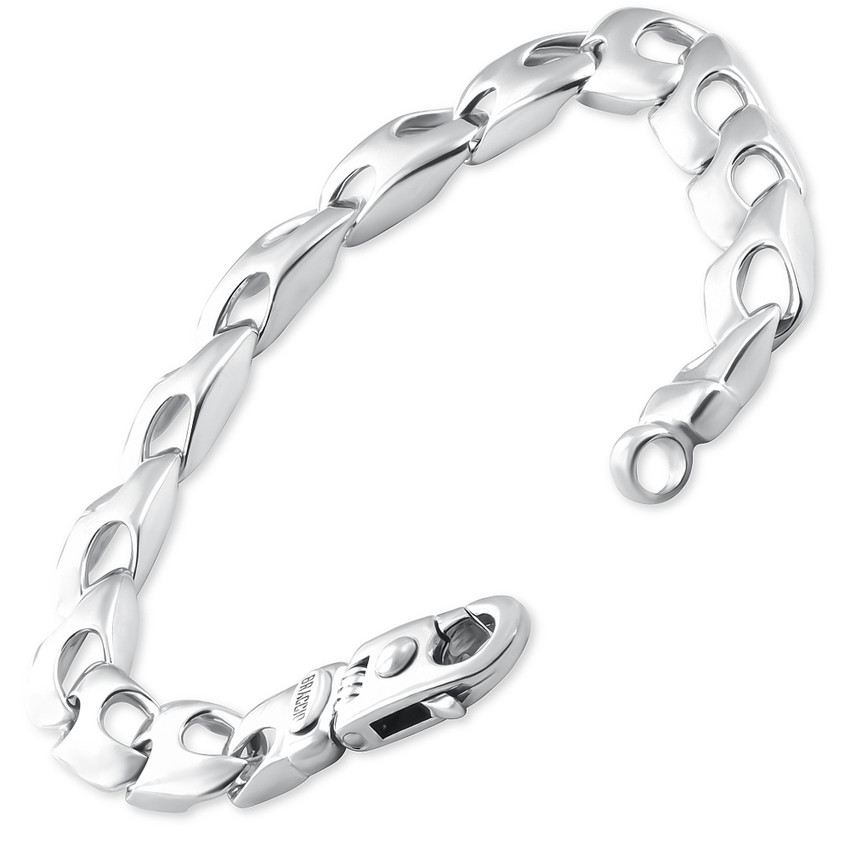 Men's Link 14k Gold (44gram) or Platinum (71gram) 10mm Bracelet 8.5"