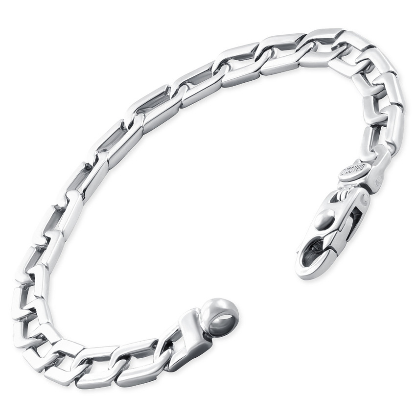 Men's Link 14k Gold (27gram) or Platinum (44gram) 7mm Bracelet 8.25"