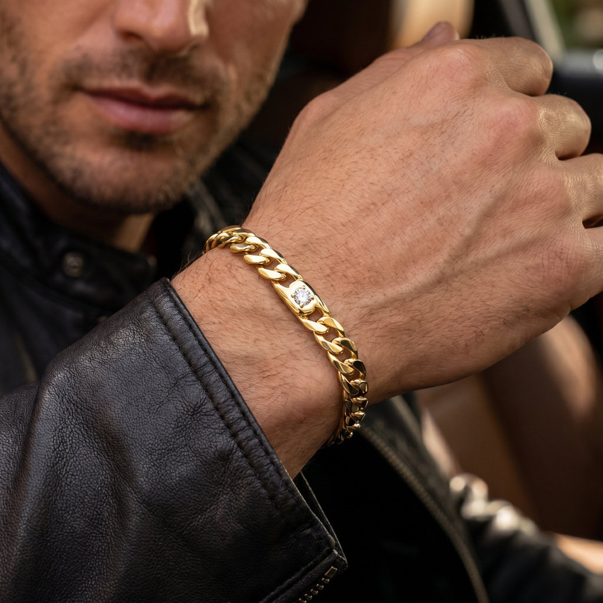 Men's Cuban 14k Gold (32gram) or Platinum (52gram) 8mm Link Bracelet 8.25"