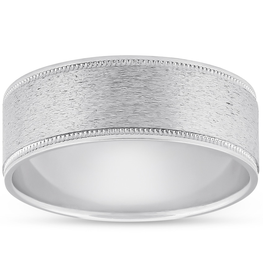 Platinum 8mm Brushed Comfort Fit Ring Mens Wedding Band Platinum 8mm Brushed Comfort Fit Ring Mens Wedding Band