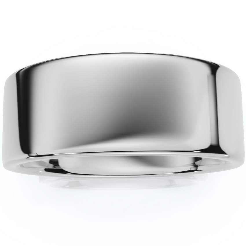 High Polished 8MM Flat Mens Wedding Band Ring 950 Platinum