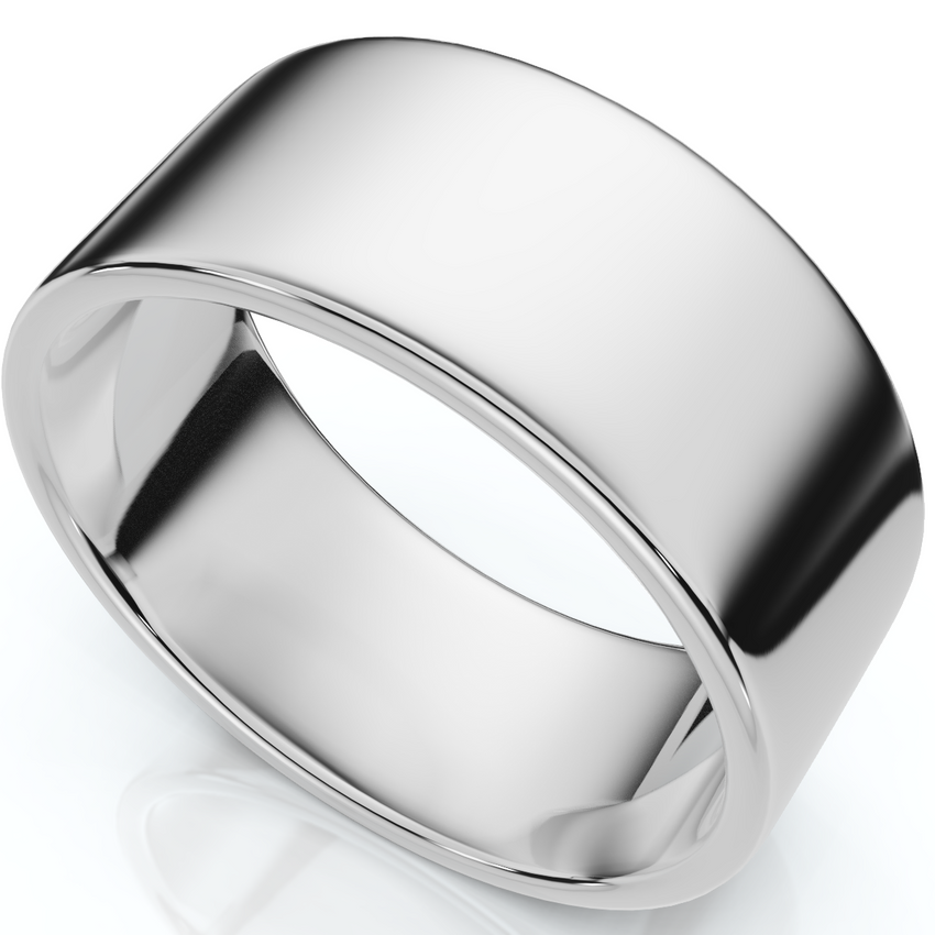 9mm Flat High Polished Wedding Band 950 Platinum