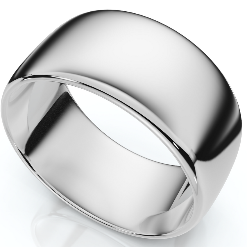High Polished Wedding Band 14K White Gold