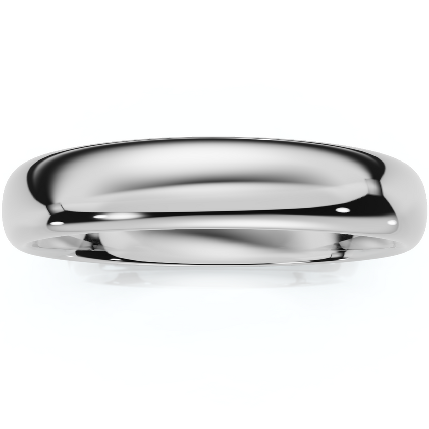 High Polished Wedding Band 14K White Gold