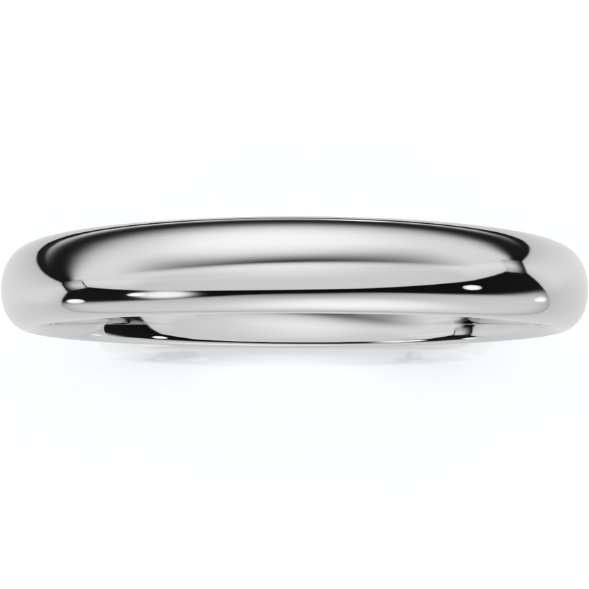 High Polished Wedding Band 14K White Gold