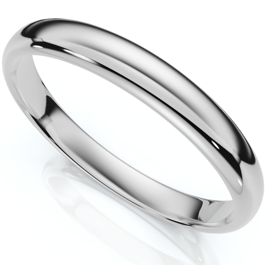 High Polished Wedding Band 14K White Gold