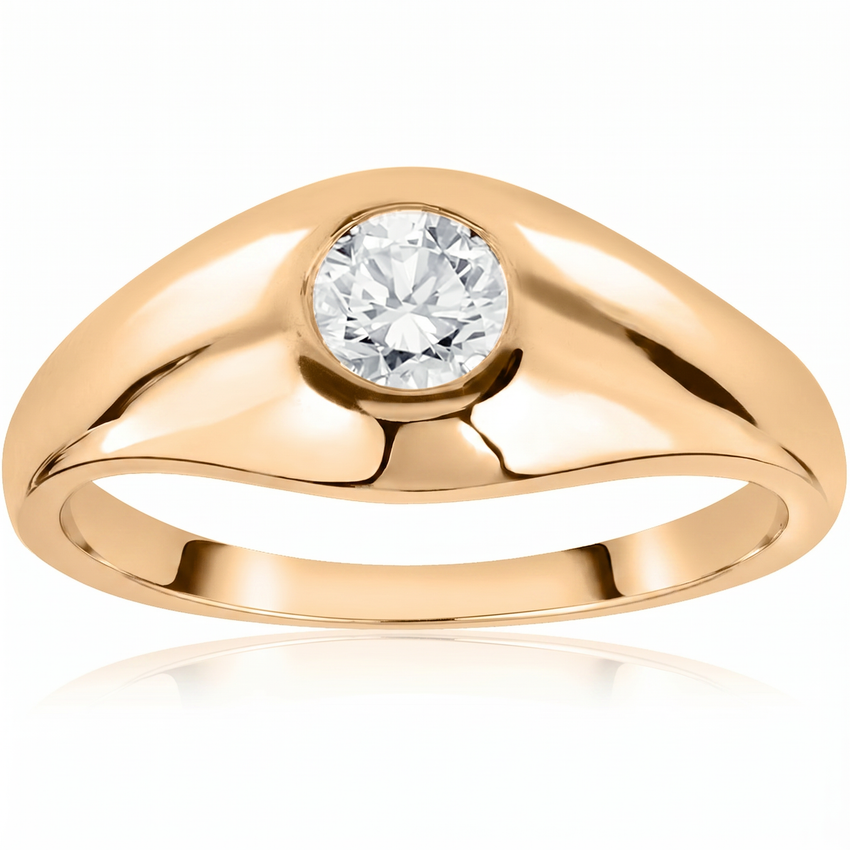 1/2Ct Mens Solitaire Diamond Solitaire Engagement Wedding Ring Gold Lab Grown