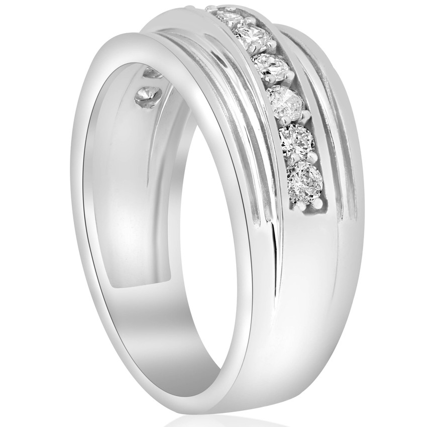 1/2Ct Diamond Men's Wedding Ring in White or Yellow Gold Lab Grown