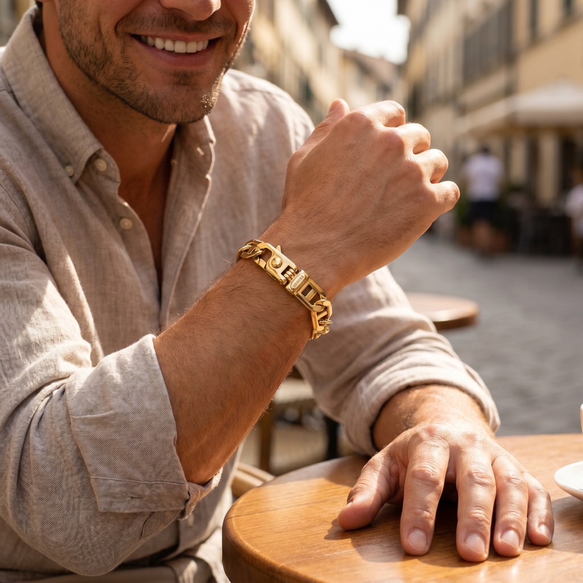 Men's Link 14k Gold (28gram) or Platinum (46gram)  Bracelet 8.5"