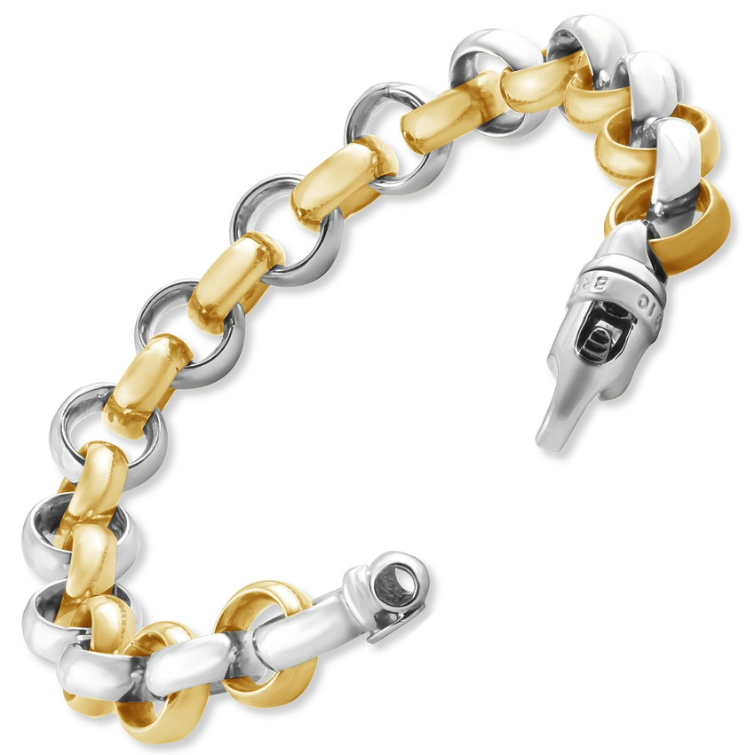 Men's Rolo Link 14k Gold (76gram) or Platinum (122gram) 12mm Bracelet 8.5"