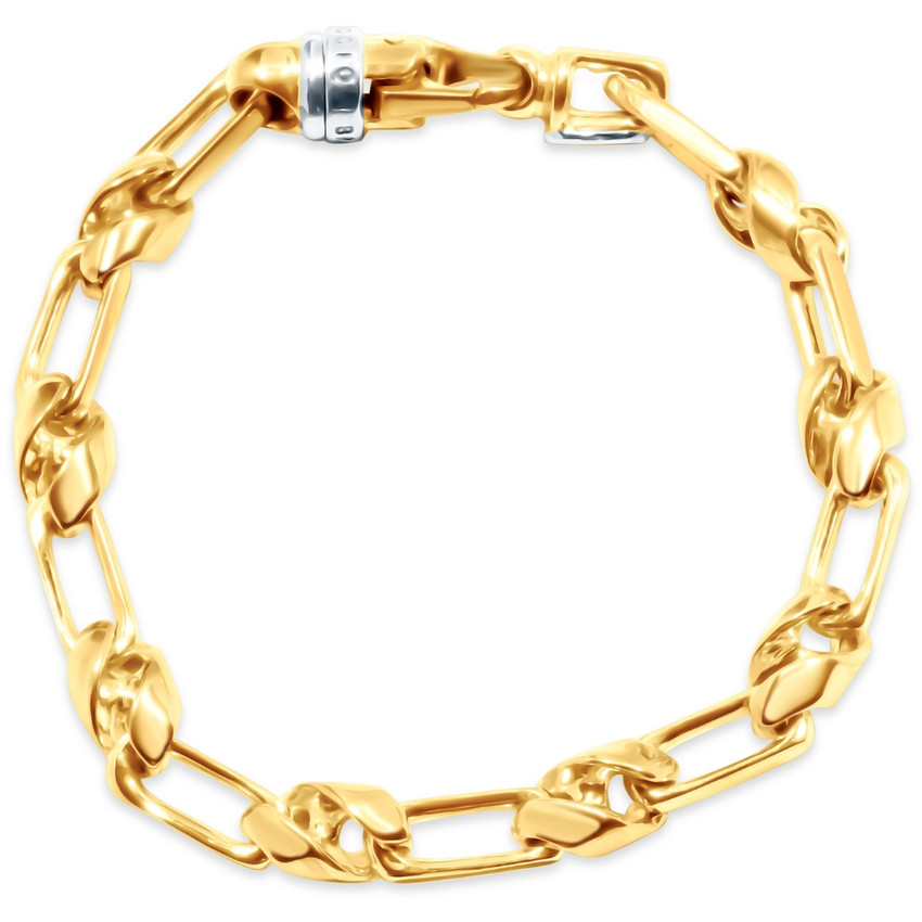 Men's Link 14k Gold (44gram) or Platinum (71gram) 6-8mm Bracelet 8.5"
