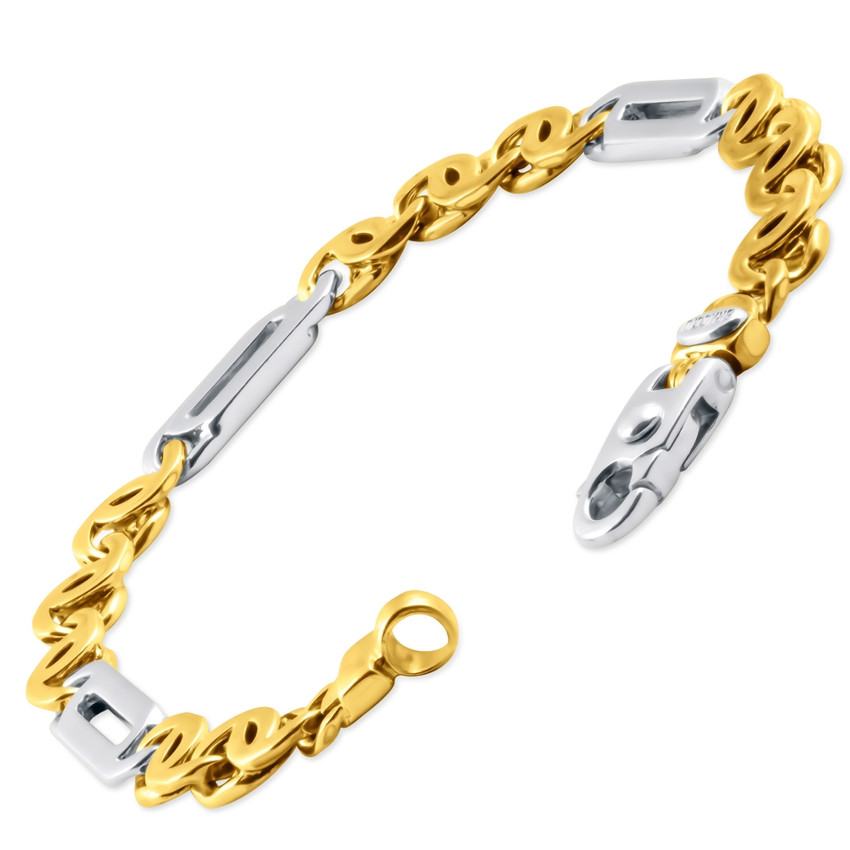 Men's Link 14k Gold (34gram) or Platinum (54gram) 7.5-8mm Bracelet 8.5"