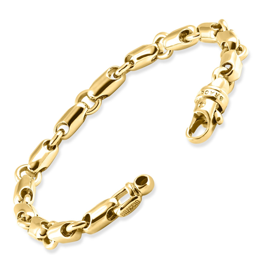 Men's 14k Gold (42gram) or Platinum (68gram) 7mm Link Bracelet 8.5"