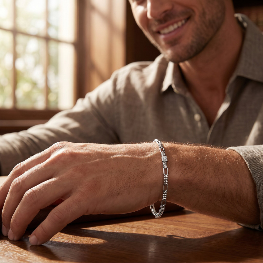 Men's Link 14k Gold (12gram) or Platinum (20gram) 3.5mm Bracelet 8.5"