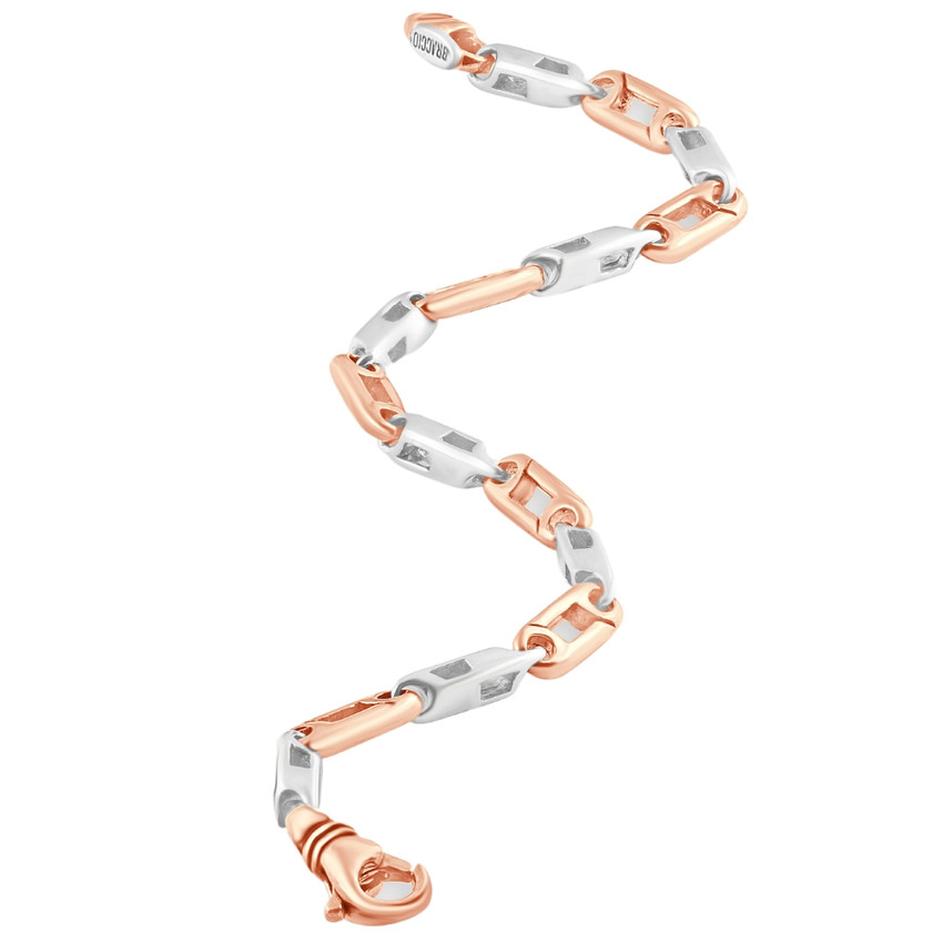 Men's Designer Link 14k Gold (22gram) or Platinum (53gram) 4.5-5mm Bracelet 8.5"