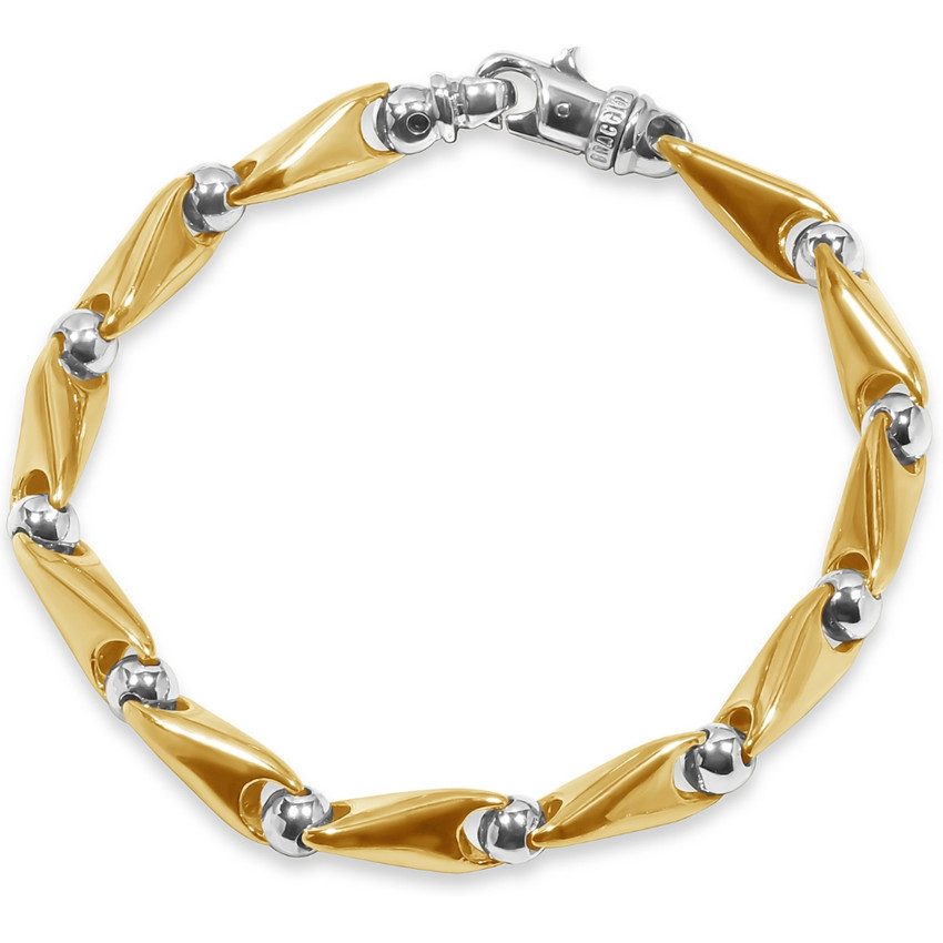 Men's Link 14k Gold (50gram) or Platinum (81gram) 7.5mm Bracelet 9.5"