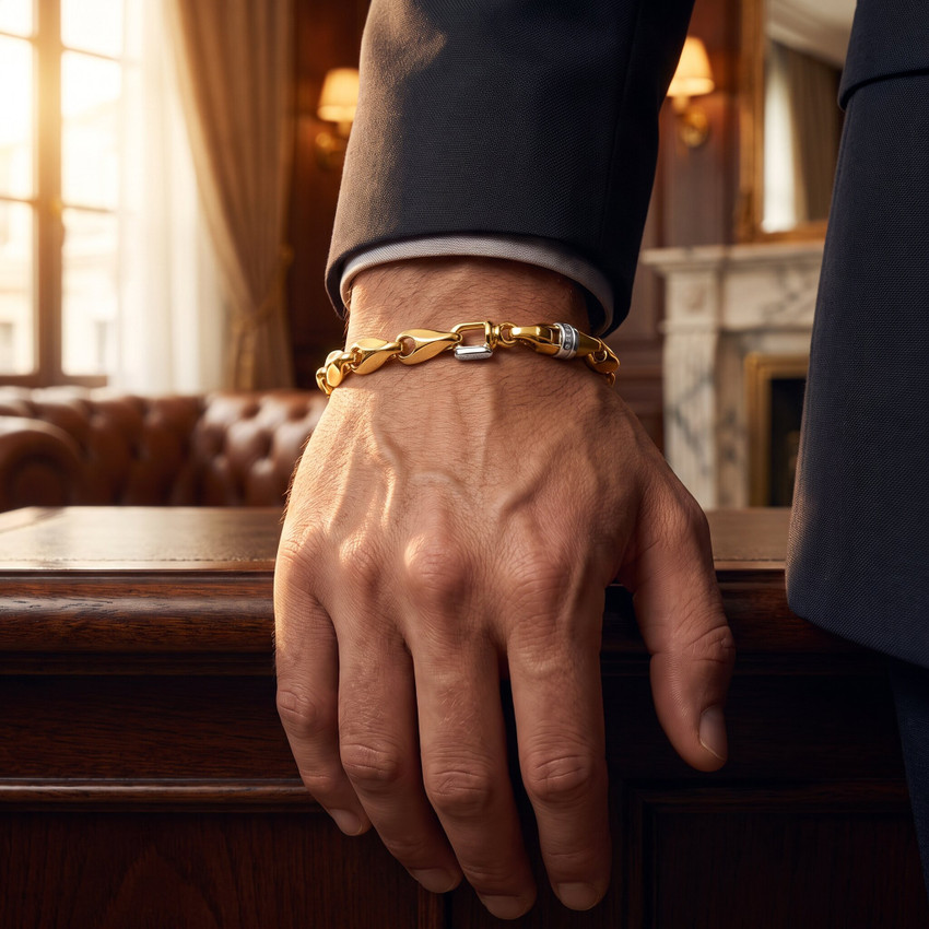 Men's 14k Gold (50gram) or Platinum (80gram) 8mm Link Bracelet 8.5"