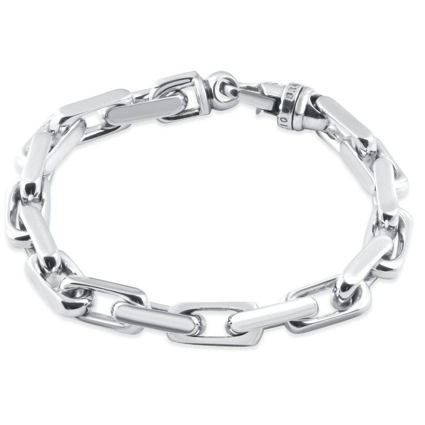 Men's Heavy Square and Round Link 14k Gold (66gram) or Platinum (107gram) 8mm Bracelet 8.5"