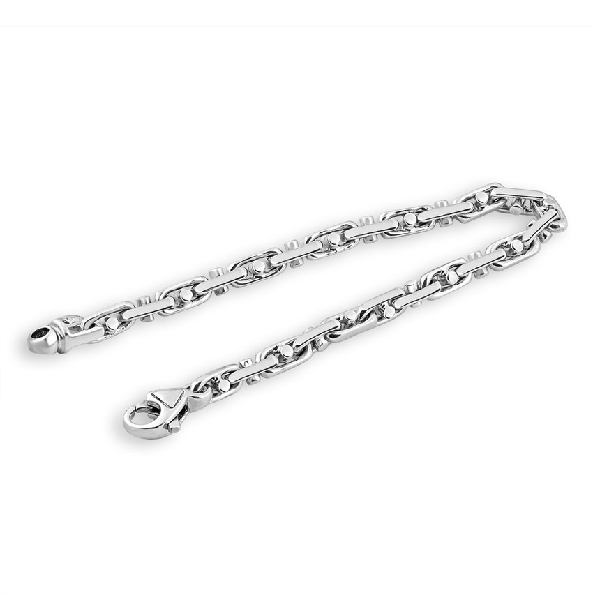 Men's Marine solid 14k Gold (27gram) or Platinum (43gram) 6mm Link Bracelet 8.5"