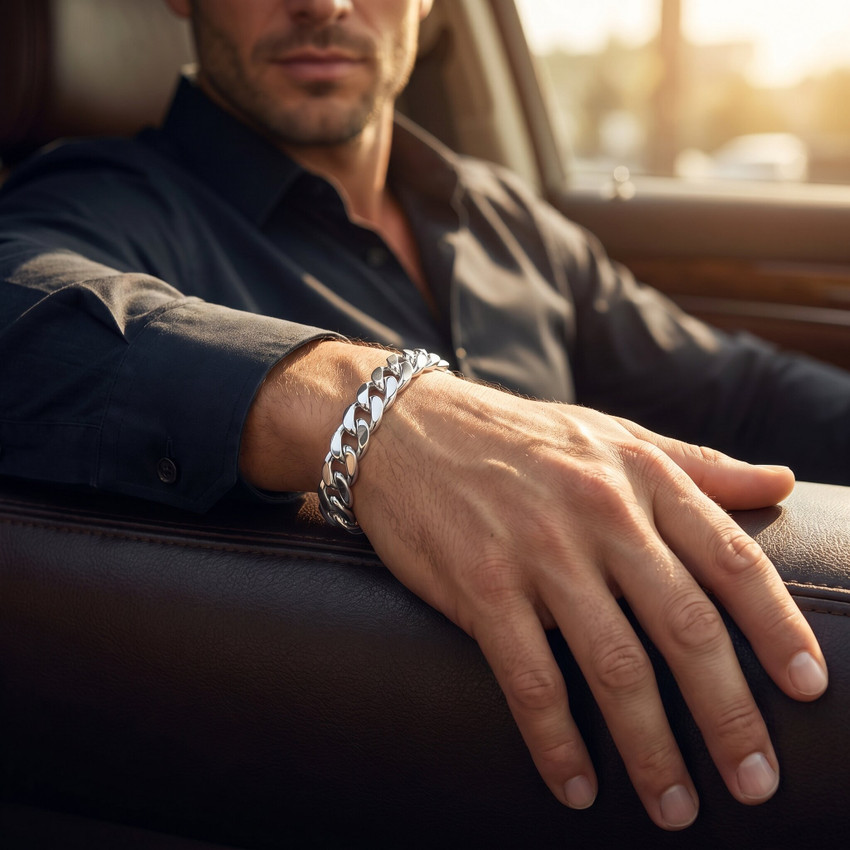 Men's Curb Link 14k Gold (50gram) or Platinum (80gram) 9.5mm Bracelet 8.5"