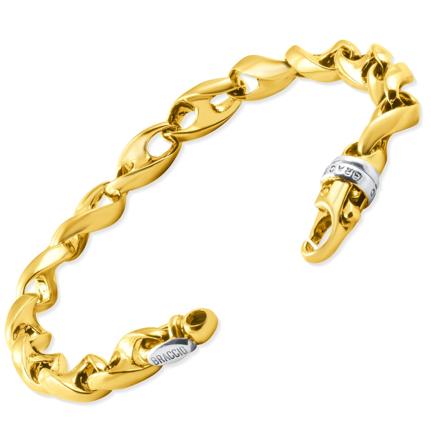 Men's Link 14k Gold (45gram) or Platinum (73gram) 8mm Bracelet 8.5"