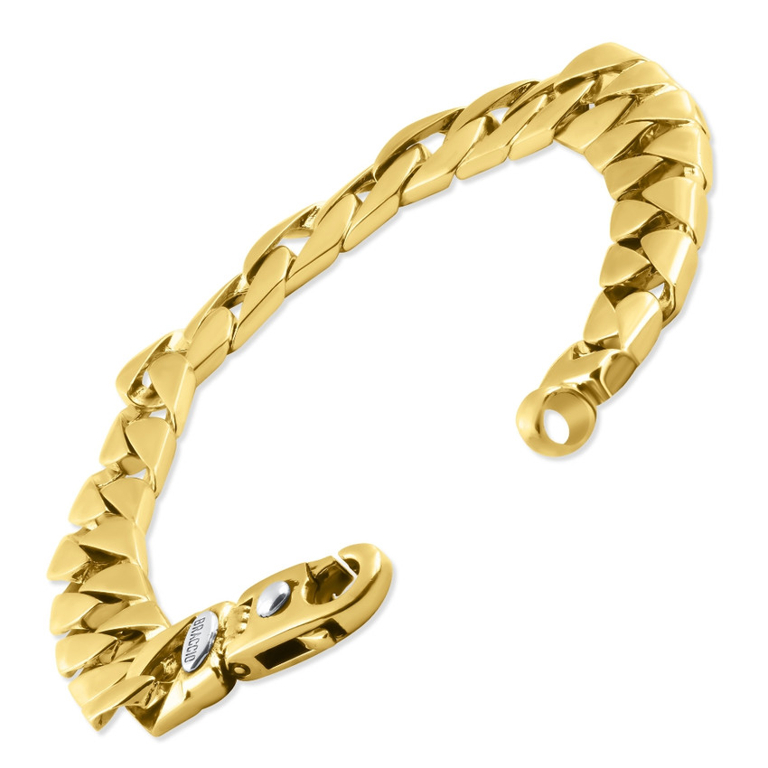 Men's Link 14k Gold (57gram) or Platinum (91gram) 12mm Bracelet 8.5"