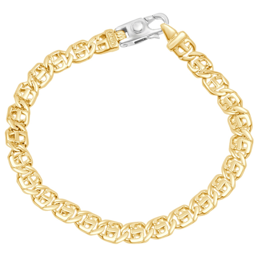 Men's Designer Mariner Link 14k Gold (23gram) or Platinum (37gram) 7mm Bracelet 8.5"