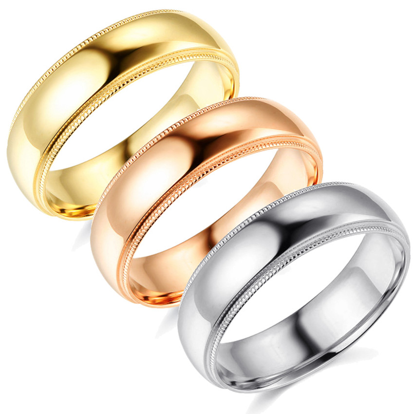 7mm Milgrain Plain High Polished Dome Wedding Band 10k White, Yellow, Rose Gold