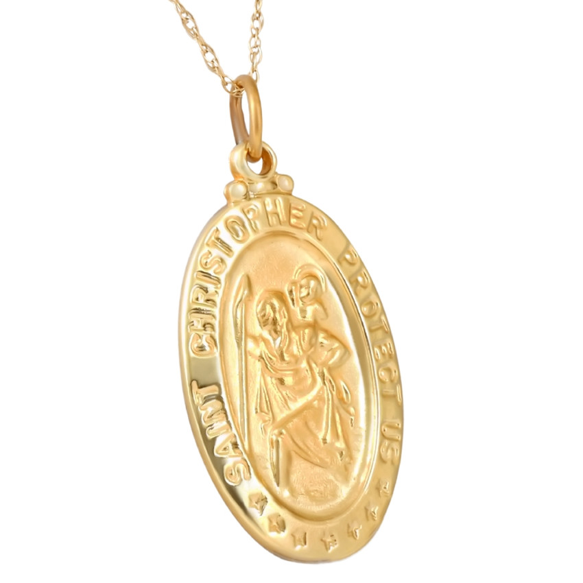 Real 14kt Yellow Gold Saint Christopher Medal Pendant; for Adults and  Teens; for Women and Men - Walmart.com