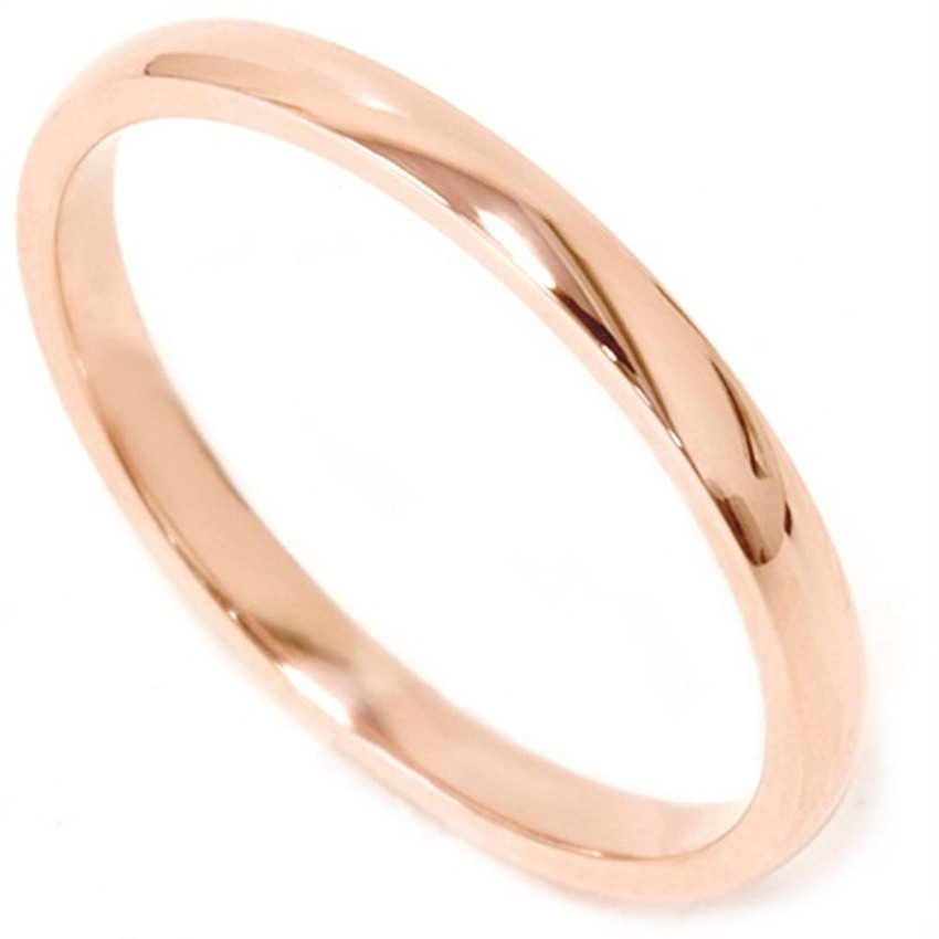 2mm 14K Rose Gold Comfort Fit Plain Wedding Band