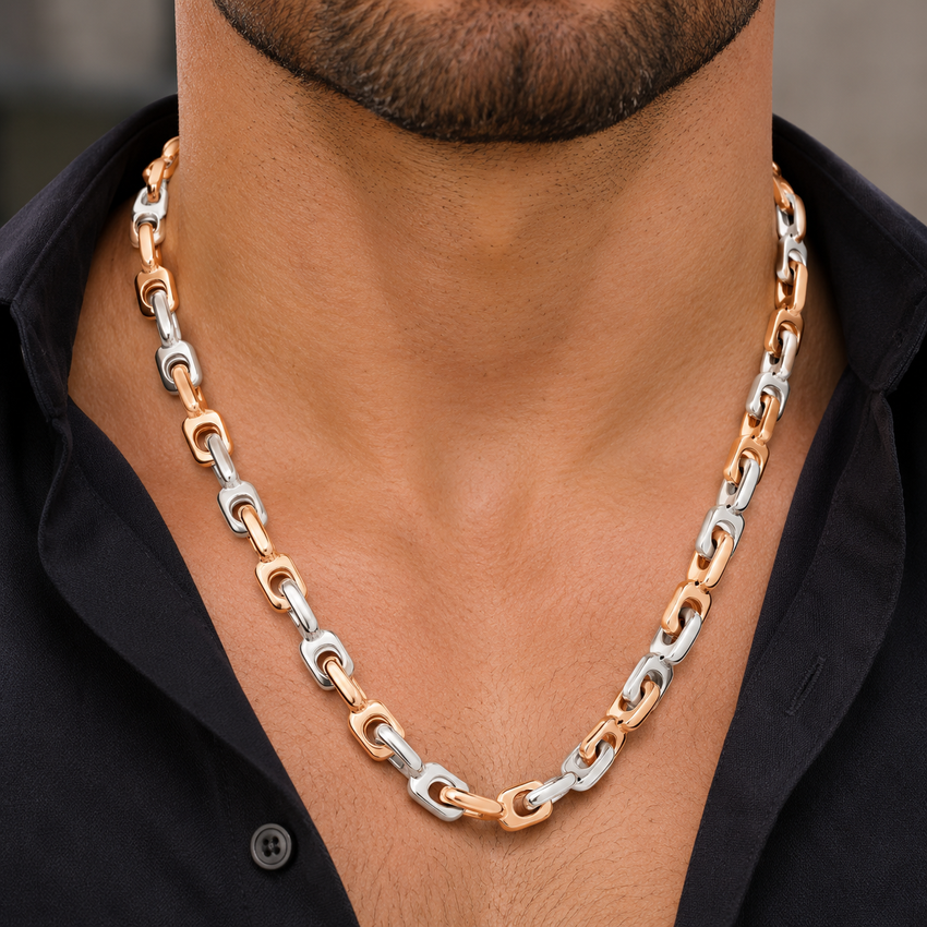 Men's 14k Gold (183gram) or Platinum (344gram) 8mm Link Chain Necklace 23"