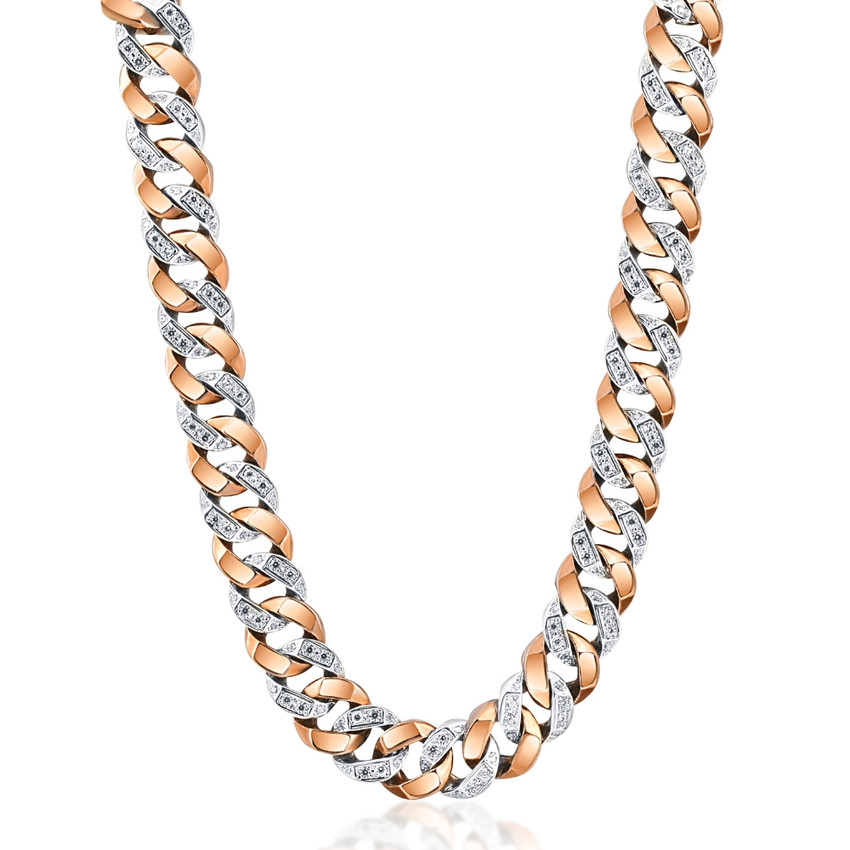 Men's 14k Gold (245gram) or Platinum (460gram) 15mm Diamond Chain Necklace 20"