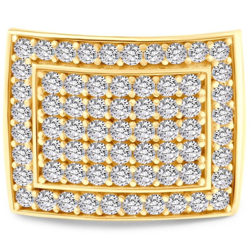 3 Ct TW Diamond Men's Pave Anniversary Wedding Ring in 10k Yellow Gold Band