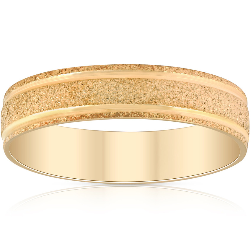 5mm Brushed Wedding Band 10K Yellow Gold