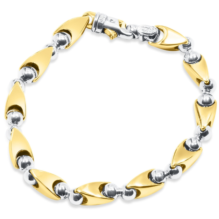 Men's Link 14k Gold (47gram) or Platinum (76gram) 7.5mm Bracelet 8.75"