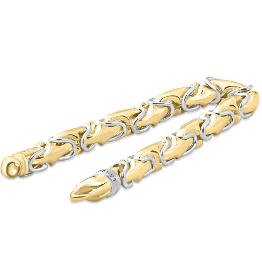 Men's Byzantine link 14k Gold (52gram) or Platinum (85gram) 6.5mm Bracelet 8.5"