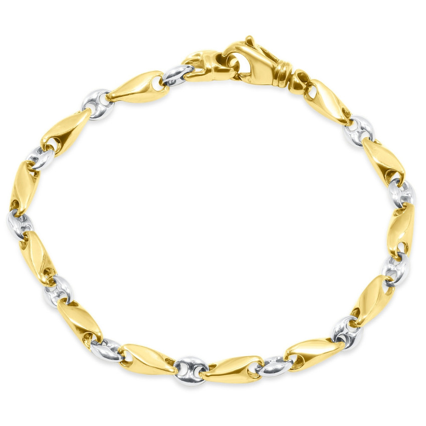 Men's Seed with Mariner Link 14k Gold (24gram) or Platinum (39gram) 4mm Bracelet 8.5"