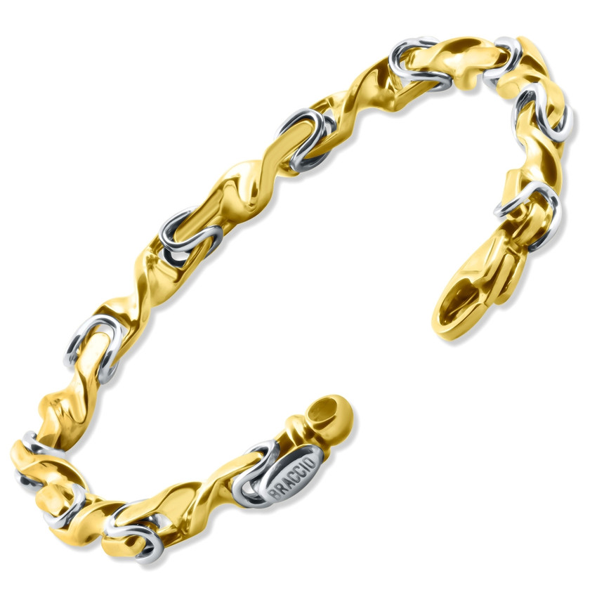 Men's Link 14k Gold (38gram) or Platinum (61gram) 6mm Bracelet 8.5"