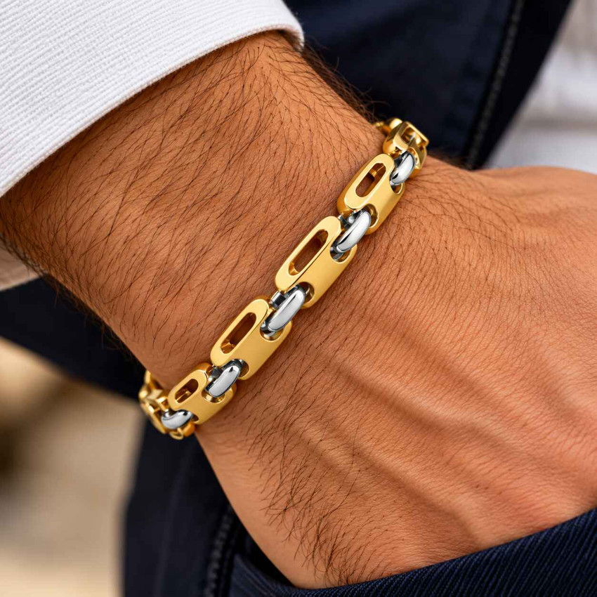 Men's Link 14k Gold (43gram) or Platinum (69gram) 6mm Bracelet 8.5"